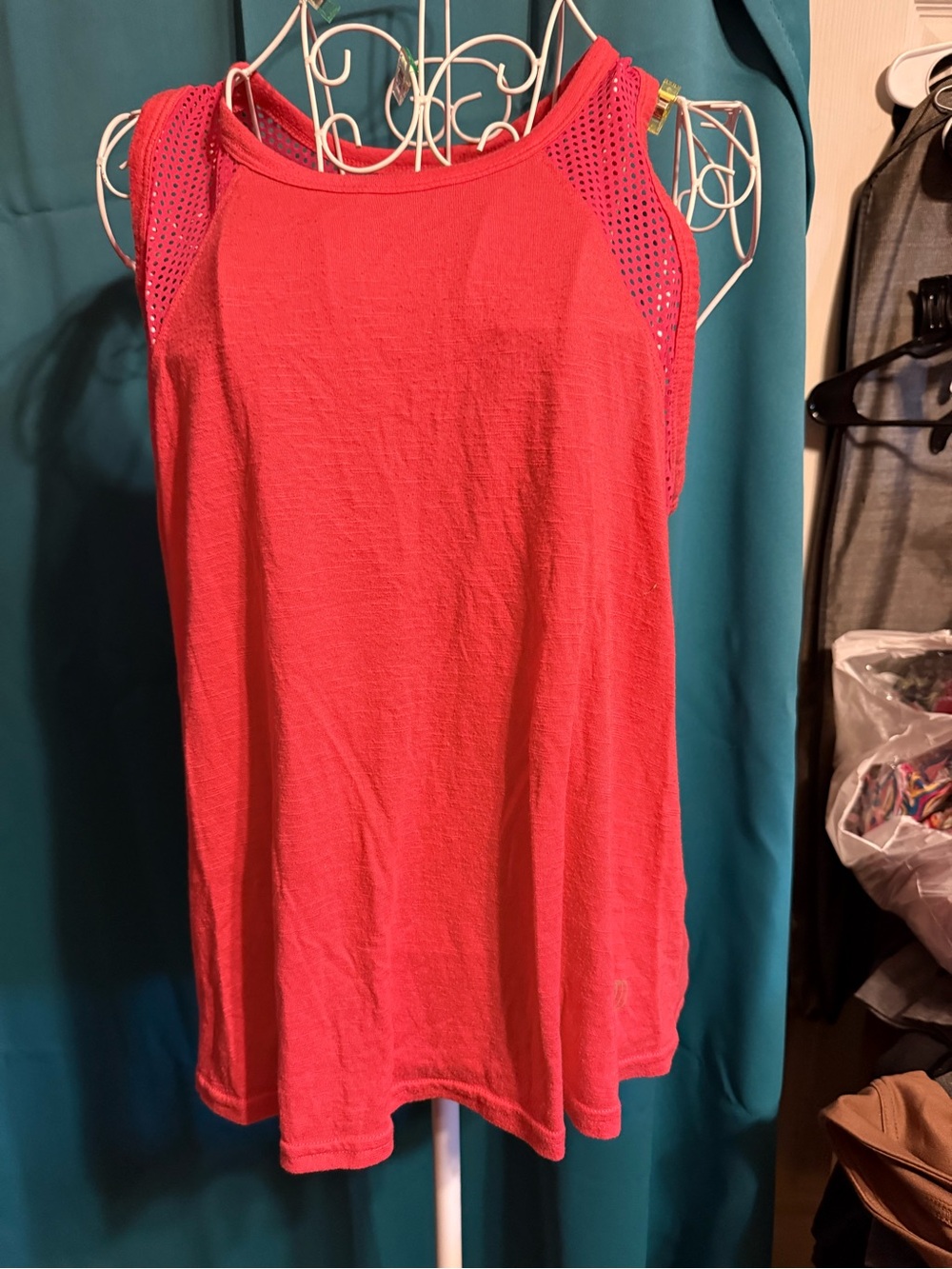 Gymboree Coral Pink Mesh-Panel Tank Top